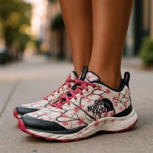 Women's The North Face Spreva Tokyo Cherry Blossom Print Black Size 7 Sneaker